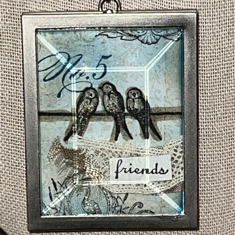 Simply Charming Stampin' Up! Charm Locket Necklace Adorned Silver New - Picture 2 of 4